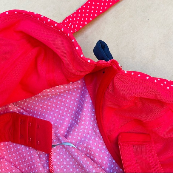 Panache ❉ Red Polka Dot Underwire One Piece Britt Swimsuit Size 32DDD 32F - Picture 9 of 13